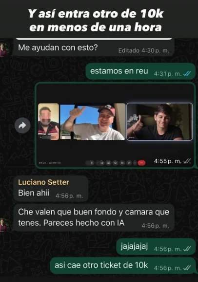 Otro cliente de 10 mil en menos de una hora